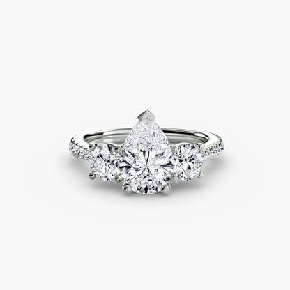 Three-Stone with Pavé Band