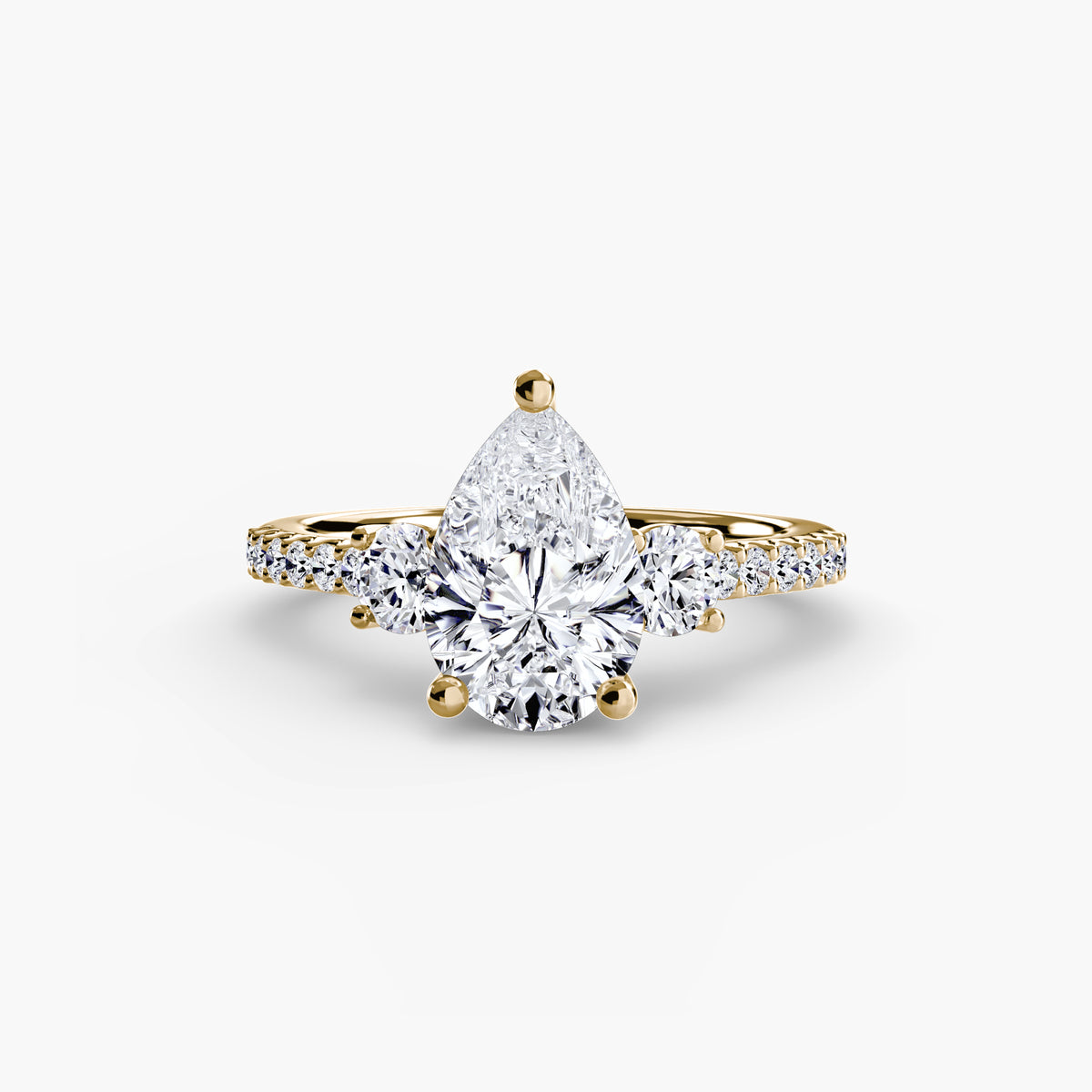 Three-Stone Ring with Pavé Band 5