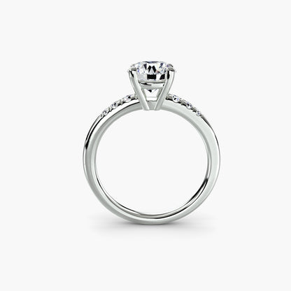Solitaire with Shoulder Accents